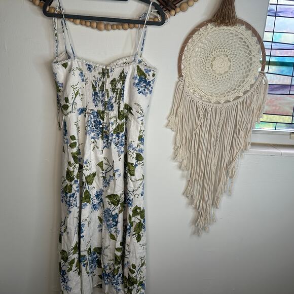 Reformation Kieryn Blue Floral Linen Dress - Picture 7 of 8